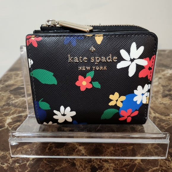 Kate Spade Black Wallet with Colorful Floral Design NWOT - Picture 13 of 15